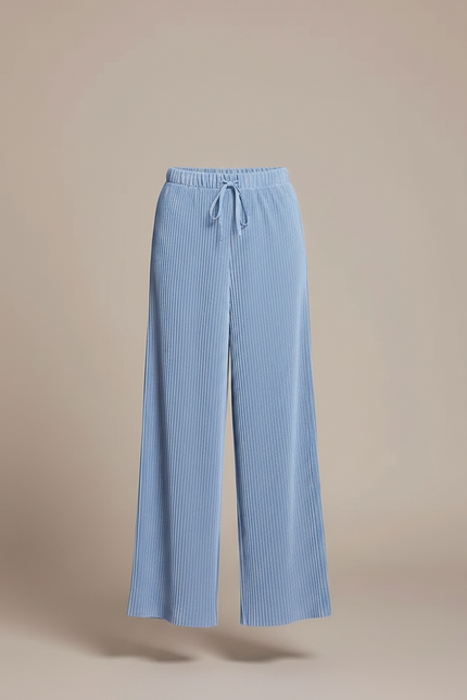 Pantalon Fluide Plissé Bleu Ciel Ample Enfant - Polyester - vue 3