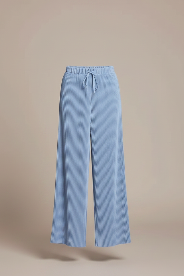 Pantalon Fluide Plissé Bleu Ciel Ample Enfant - Polyester - vue 3