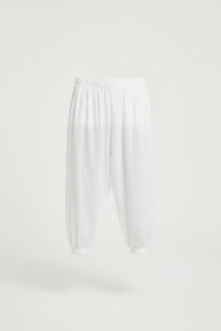 Pantalon Fluide Blanc Ample Coton Enfant - vue 3