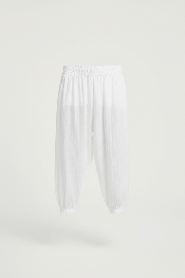 Pantalon Fluide Blanc Ample Coton Enfant - vue 3