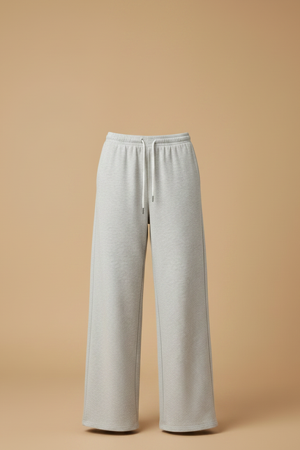 Pantalon Fluide Gris Ample Décontracté Cordon Poches - Molleton - vue 3