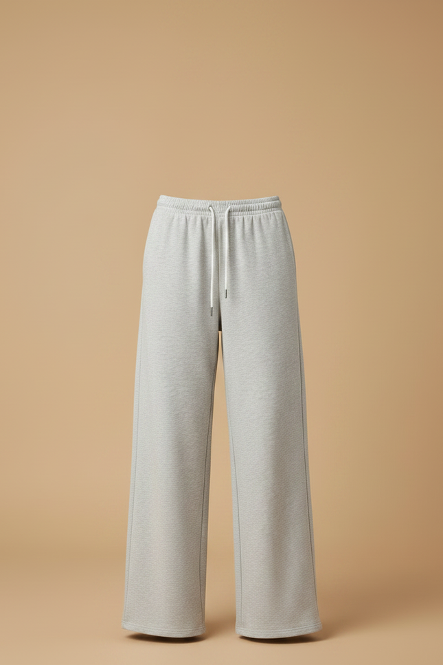 Pantalon Fluide Gris Ample Décontracté Cordon Poches - Molleton - vue 3