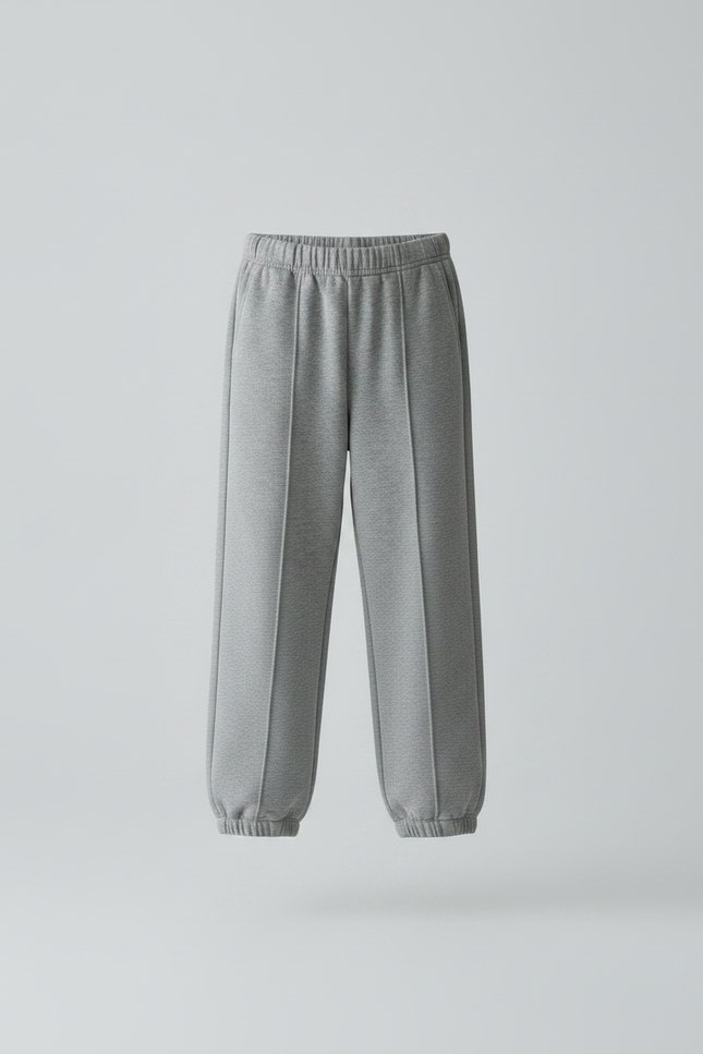 Pantalon Fluide Fille Gris Coupe Ample - Molleton - vue 3