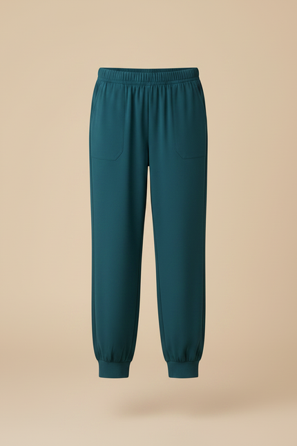 Pantalon Fluide Vert Émeraude Ample Confortable Jogger - Viscose - vue 3