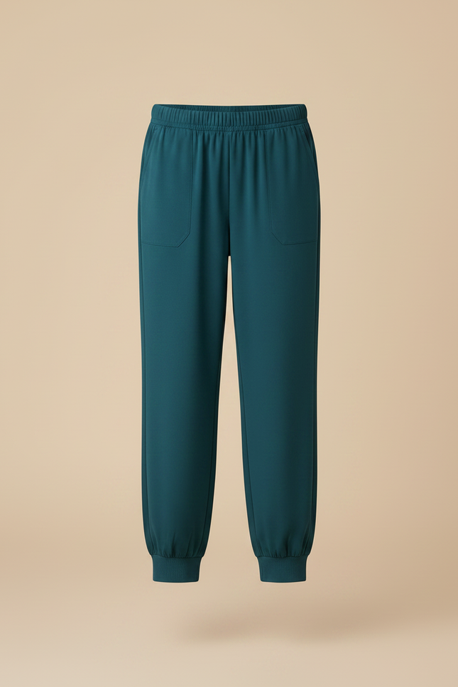 Pantalon Fluide Vert Émeraude Ample Confortable Jogger - Viscose - vue 3