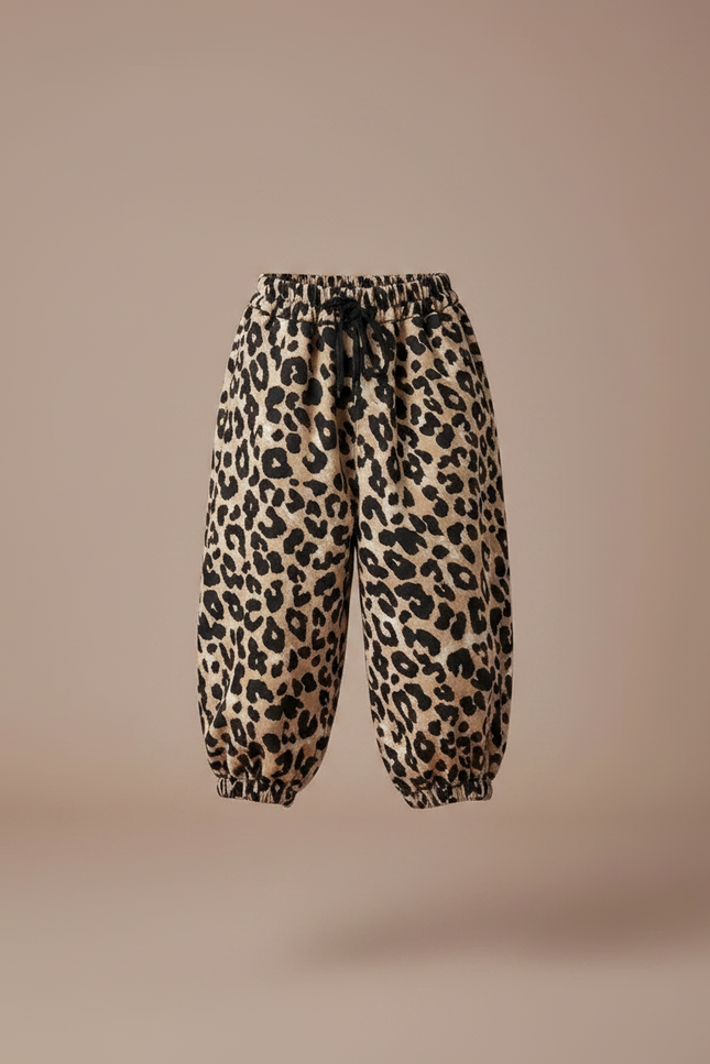 Pantalon Fluide Léopard Ample Élastiqué Unisexe Décontracté - Imprimé Molleton - vue 3