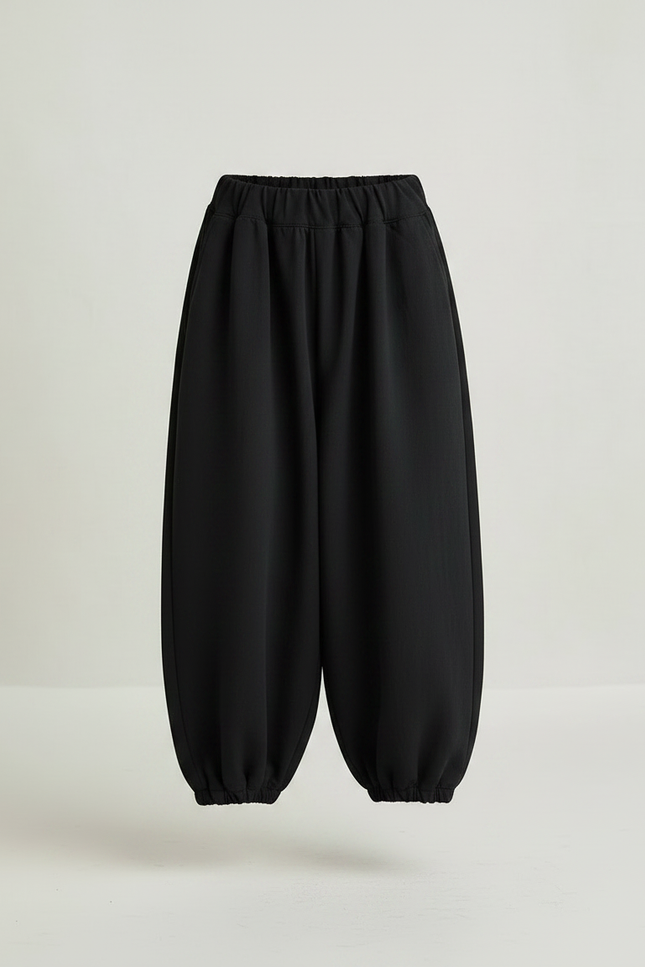 Pantalon Fluide Noir Ample Harem Enfants Décontracté - Polyester - vue 3