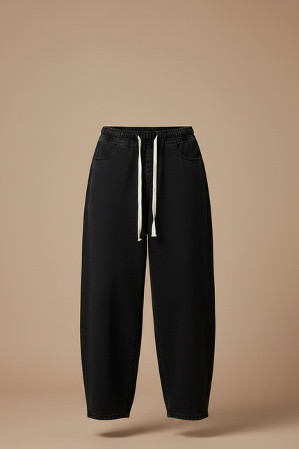 Pantalon Fluide Homme Noir Coupe Ample Jean - vue 3