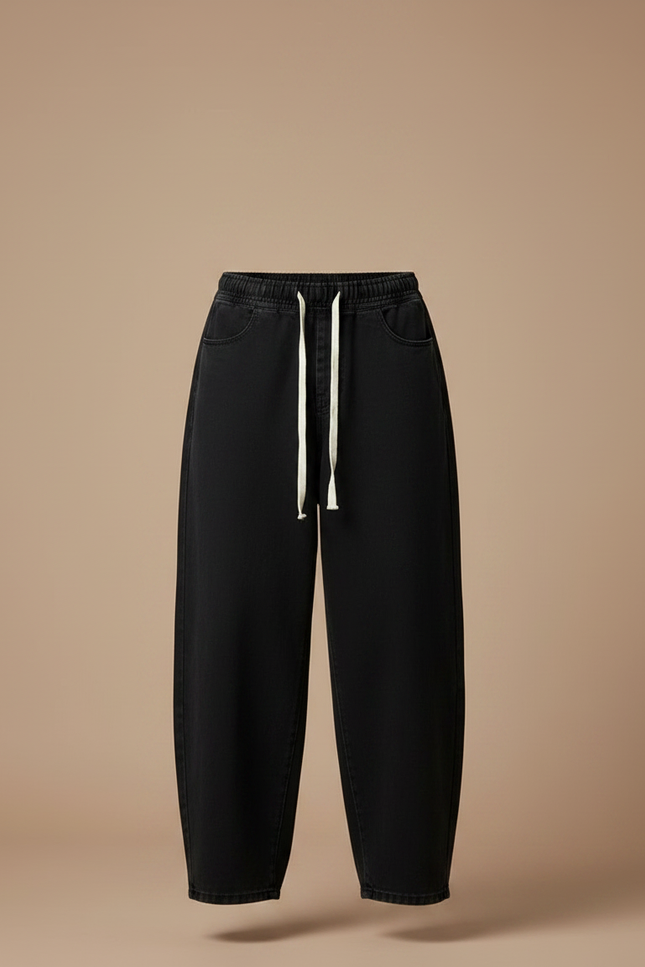 Pantalon Fluide Homme Noir Coupe Ample Jean - vue 3