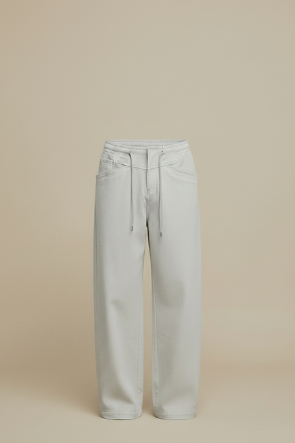 Pantalon Fluide Gris Clair - Gabardine - vue 3