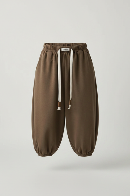 Pantalon Fluide Marron Ample Sport Décontracté Enfant - Molleton - vue 3