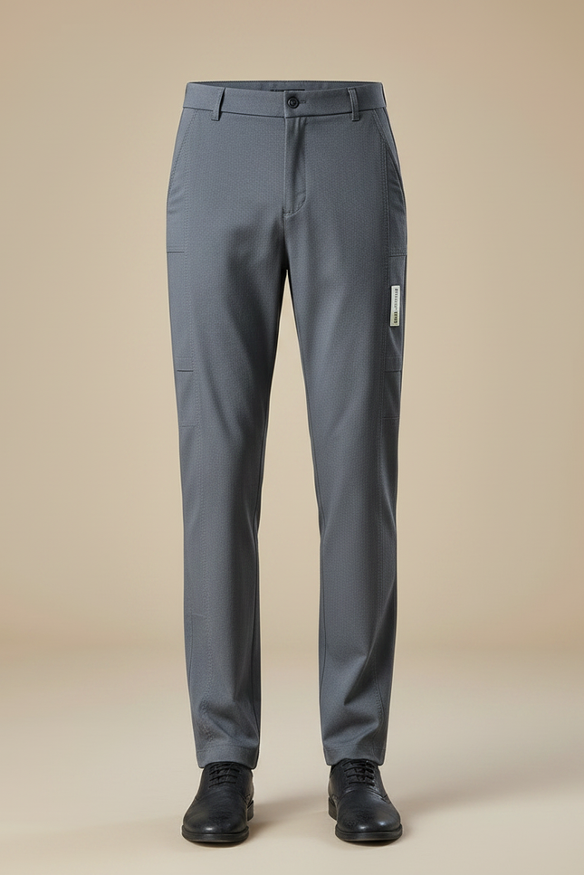 Pantalon Fluide Homme Gris Droit Business Confortable - Gabardine - vue 3