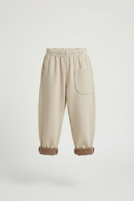 Pantalon Fluide Beige Ample Molletonné Confortable Enfant - vue 3
