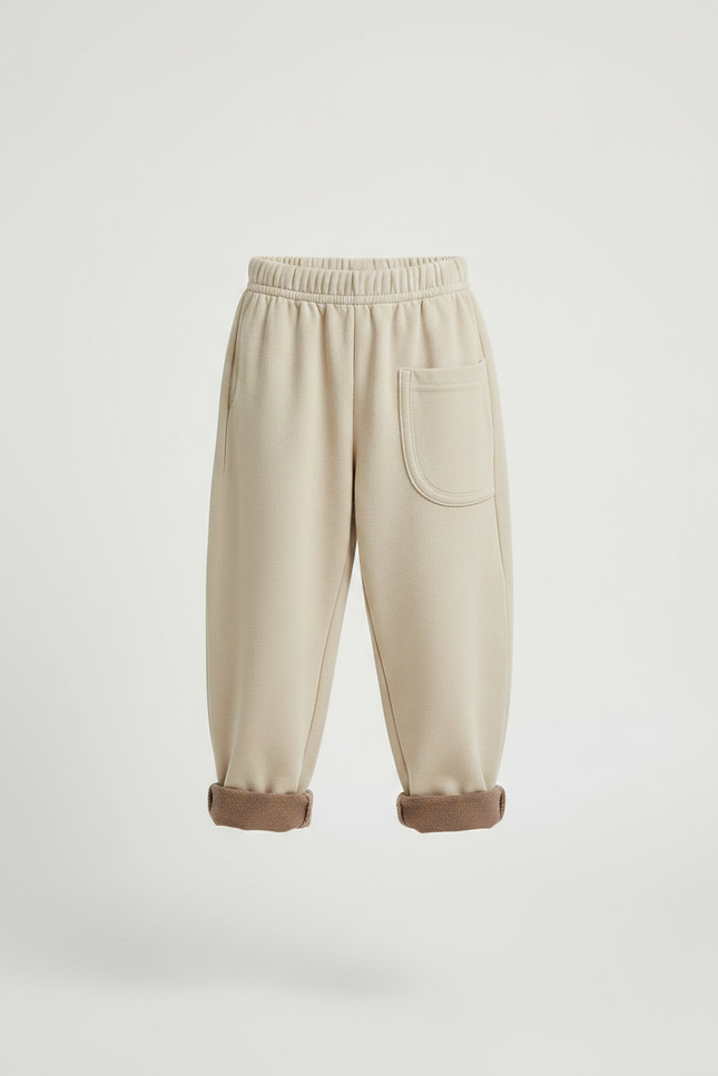 Pantalon Fluide Beige Ample Molletonné Confortable Enfant - vue 3