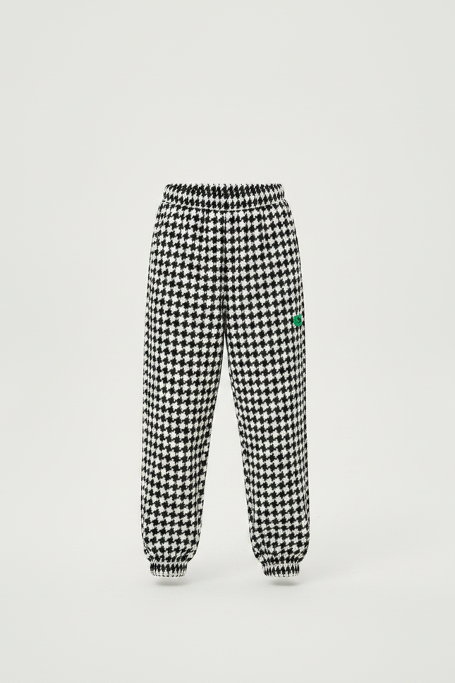 Pantalon Fluide Pied-de-poule Ample Décontracté Garçon Hiver - Imprimé Molleton - vue 3