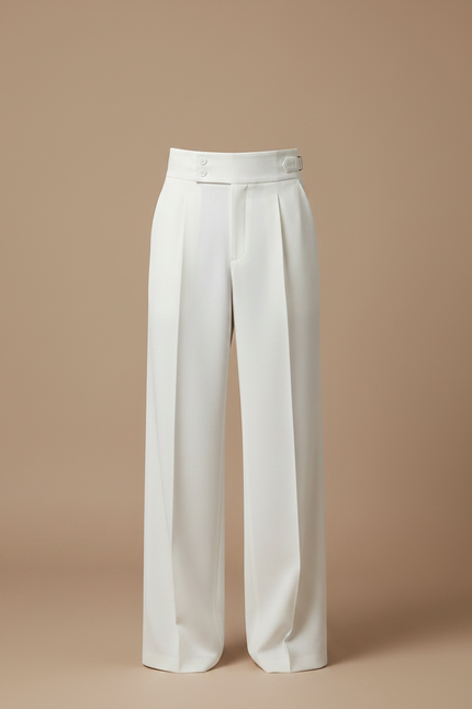Pantalon Fluide Blanc Ample Plissé Chic Homme - Polyester - vue 3