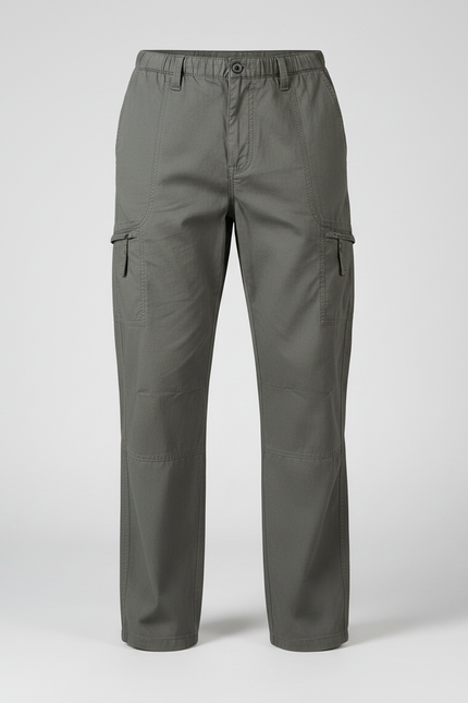 Pantalon Fluide Cargo Homme Kaki Décontracté Coton - vue 3