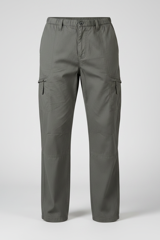 Pantalon Fluide Cargo Homme Kaki Décontracté Coton - vue 3