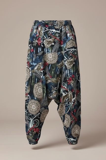 Pantalon Fluide Imprimé Floral Ample Décontracté Garçon - Viscose - vue 3