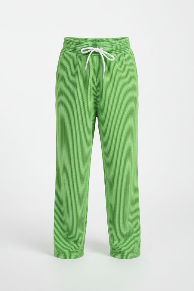 Pantalon Fluide Garçon Vert Coupe Ample - Cordé - vue 3