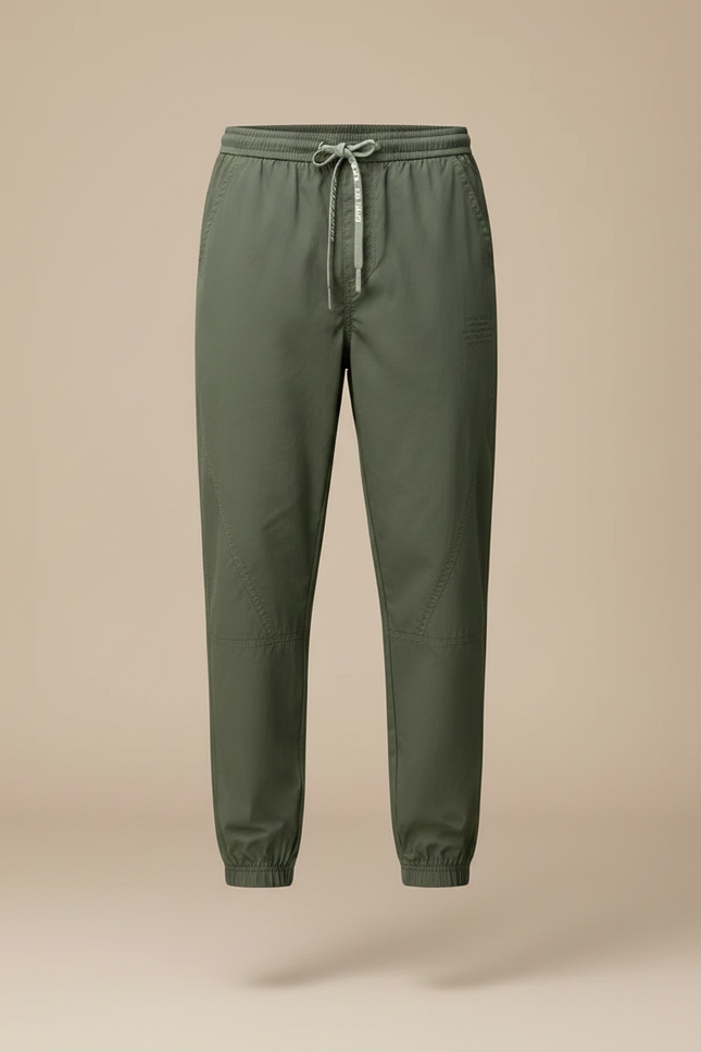 Pantalon Fluide Kaki Cordon Élastique Décontracté Homme - Polyester - vue 3