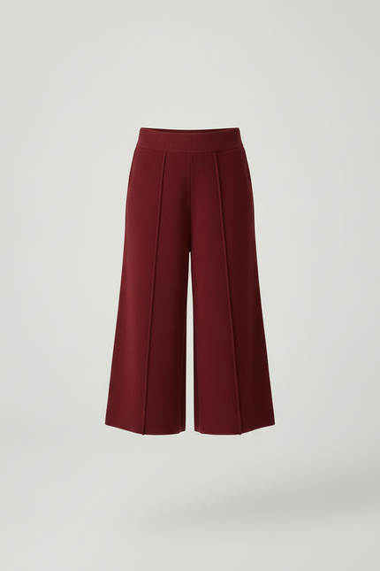 Pantalon Fluide Bordeaux - Maille - vue 3