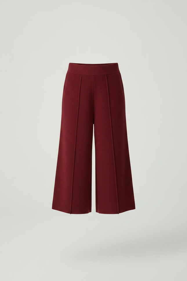Pantalon Fluide Bordeaux - Maille - vue 3