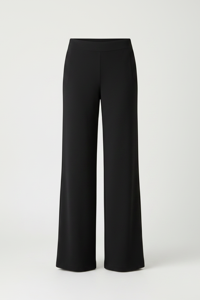 Pantalon Fluide Noir Ample Taille Haute Femme Élégant - Viscose - vue 3