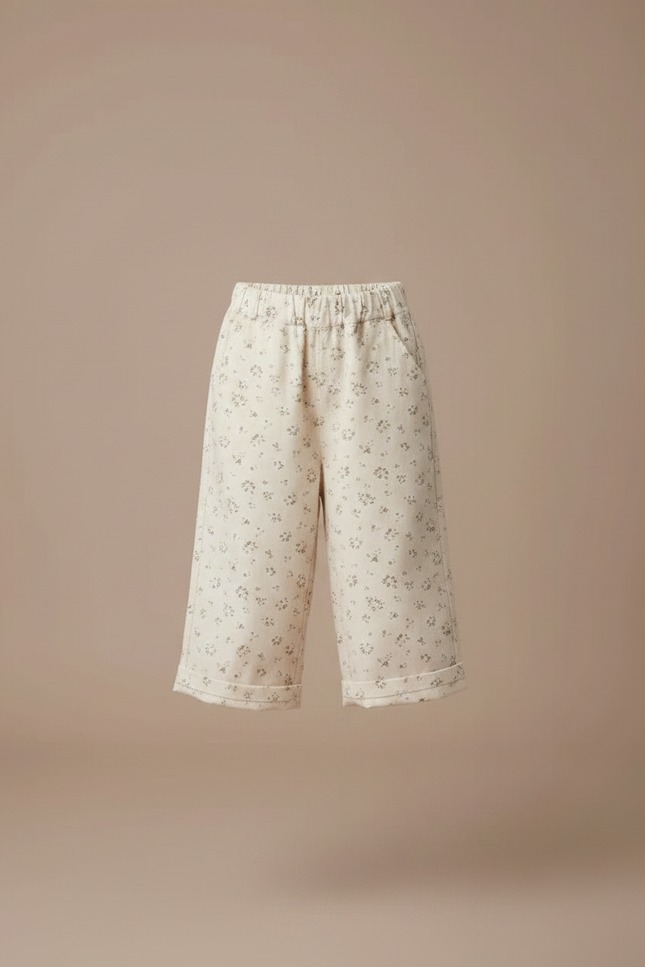 Pantalon Fluide À Motif - Beige Molleton - vue 3