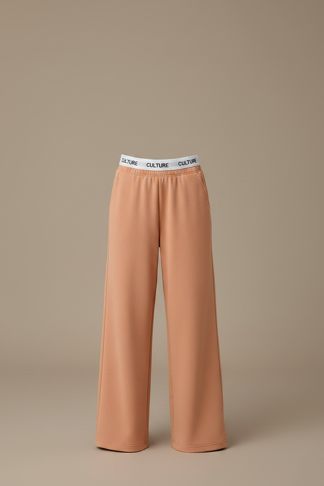 Pantalon Fluide Évasé Confortable CULTURE Enfant Pêche - Orange Molleton - vue 3