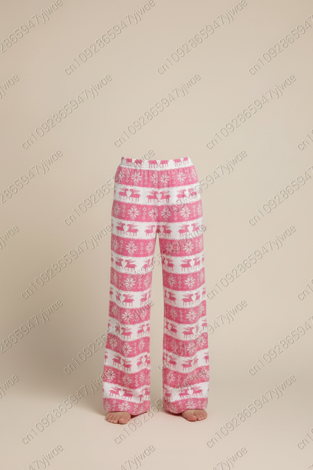 Pantalon Fluide Rose Noël Ample Confortable Enfant - Molleton - vue 3