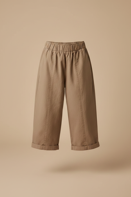 Pantalon Fluide Kaki Ample Coton Casual Enfant - vue 3