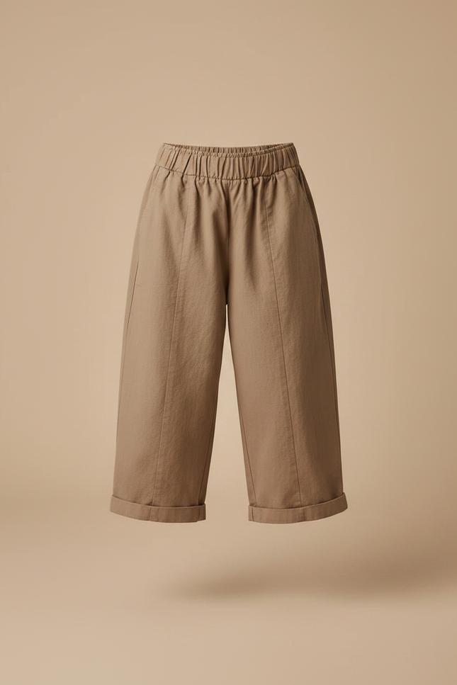Pantalon Fluide Kaki Ample Coton Casual Enfant - vue 3