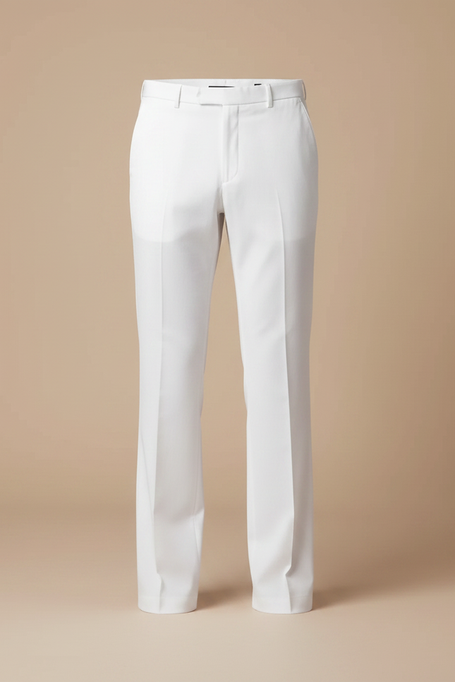 Pantalon Fluide Blanc Droit Élégant Extensible Homme - Gabardine - vue 3