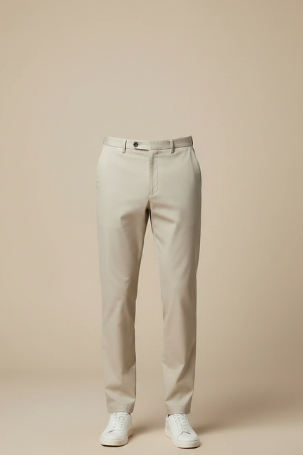 Pantalon Fluide Beige Droit Décontracté Élégant Homme - Gabardine - vue 3