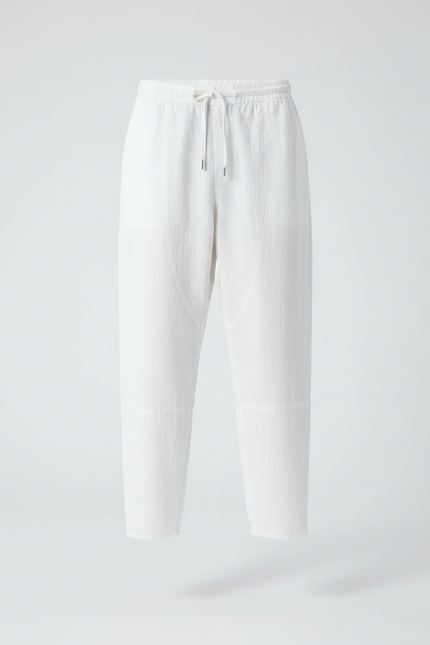 Pantalon Fluide Blanc Ample Coton Décontracté Homme - Lin - vue 3