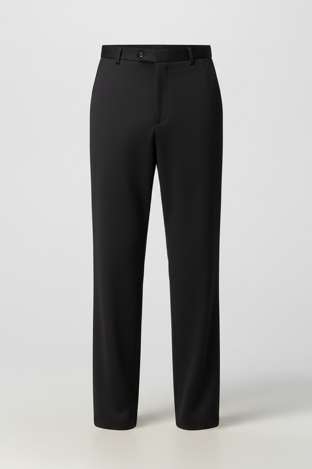 Pantalon Fluide Infroissable - Noir Polyester - vue 3