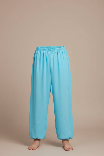 Pantalon Fluide Bleu Ciel Ample Léger Enfant - Polyester - vue 3