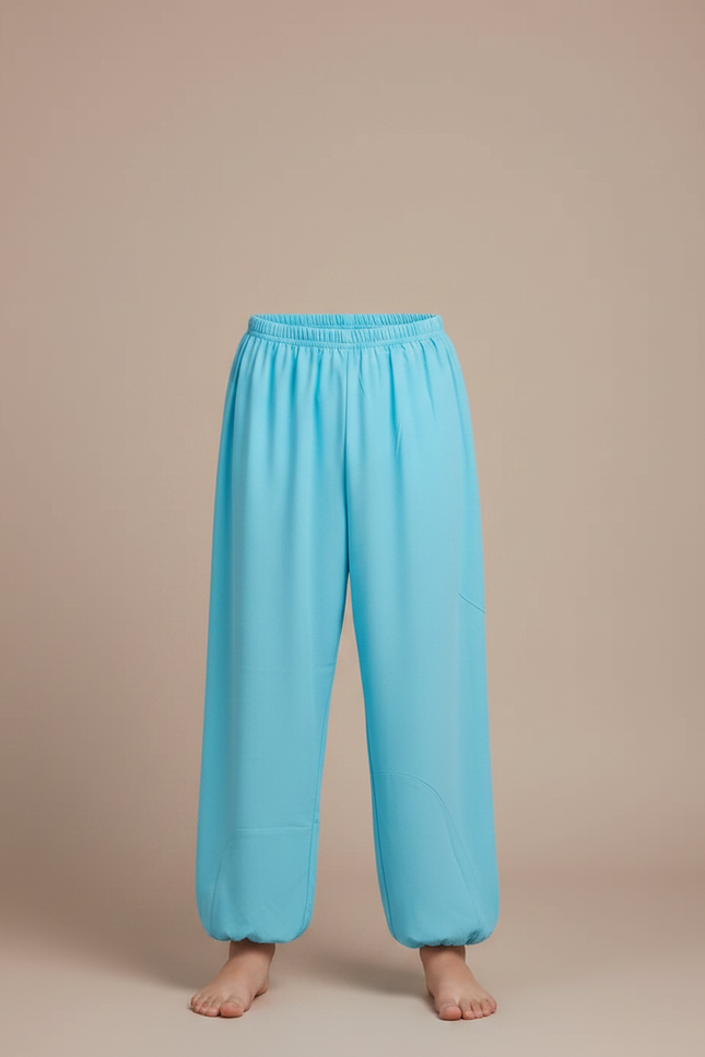 Pantalon Fluide Bleu Ciel Ample Léger Enfant - Polyester - vue 3