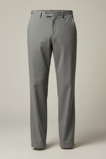 Pantalon Fluide Gris Droit Coton Décontracté Homme - Gabardine - vue 3