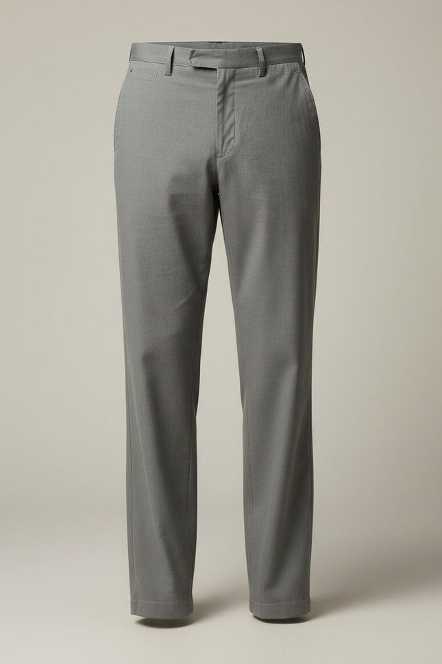Pantalon Fluide Gris Droit Coton Décontracté Homme - Gabardine - vue 3