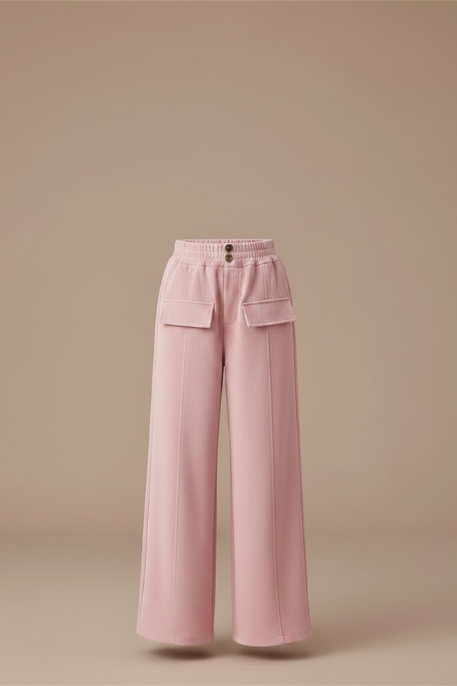 Pantalon Fluide Rose Ample Décontracté Enfant - Molleton - vue 3