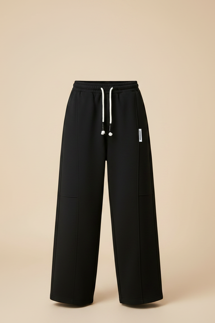Pantalon Fluide Noir Ample Coton Sport Enfant - Molleton - vue 3