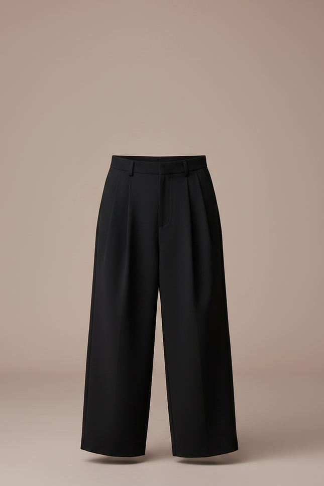 Pantalon Fluide Noir Ample Plissé Élégant Garçon - Polyester - vue 3