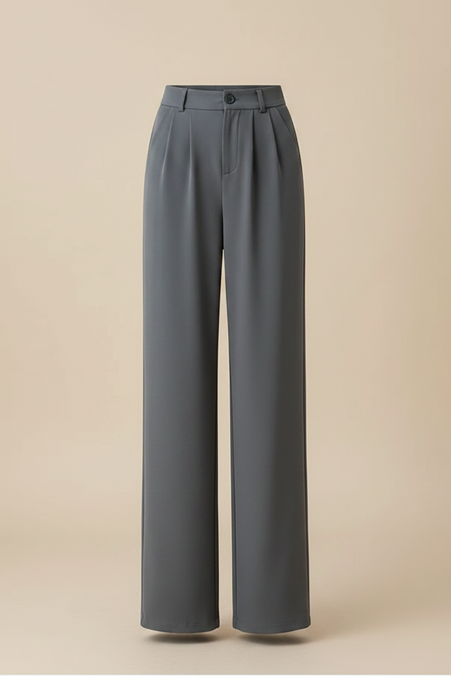 Pantalon Fluide Polyester Femme - Gris - vue 3
