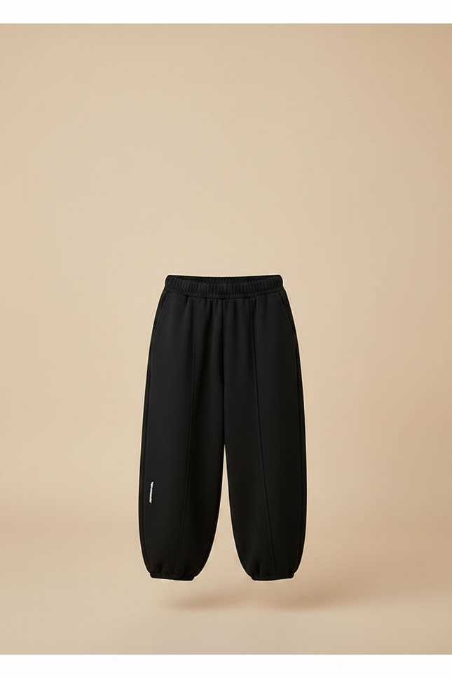 Pantalon Fluide Noir Ample Harem Sport Enfant - Molleton - vue 3