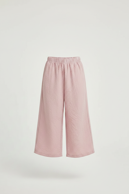 Pantalon Fluide Rose Ample Coton Enfant Décontracté - Lin - vue 3