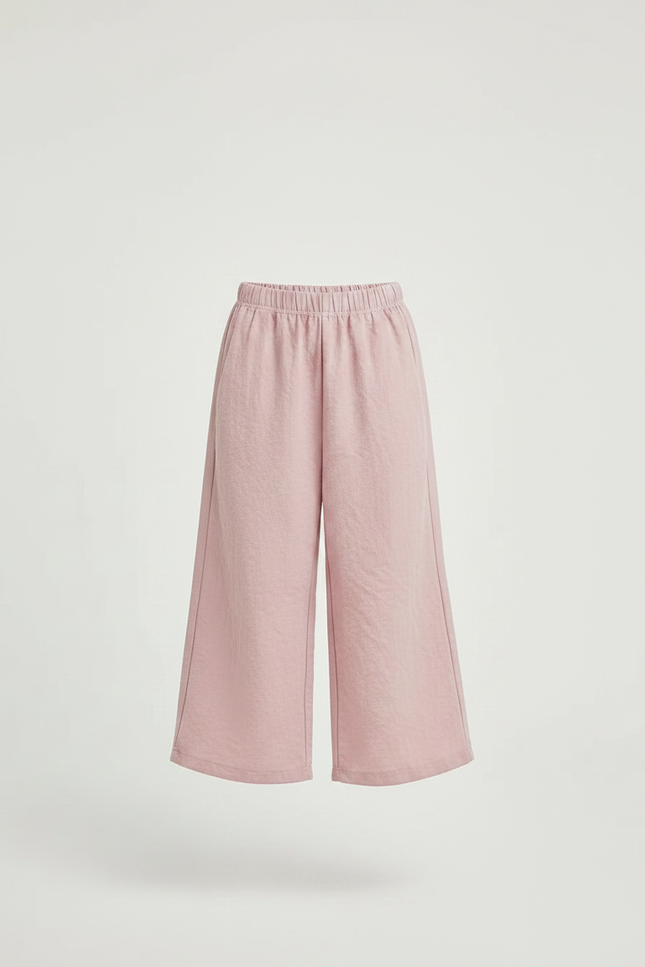 Pantalon Fluide Rose Ample Coton Enfant Décontracté - Lin - vue 3