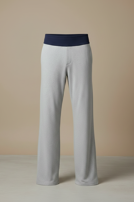 Pantalon Fluide Gris Ample Confortable Homme Coton - Molleton - vue 3