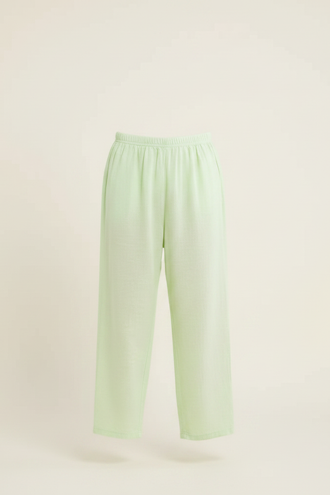 Pantalon Fluide Vert Clair Ample Coton Enfant - vue 3